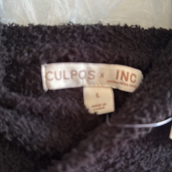 CULPOS X INC Fuzzy Bra Bralette Black Lounge Sleep Wear Sz L  NWT - Picture 2 of 3